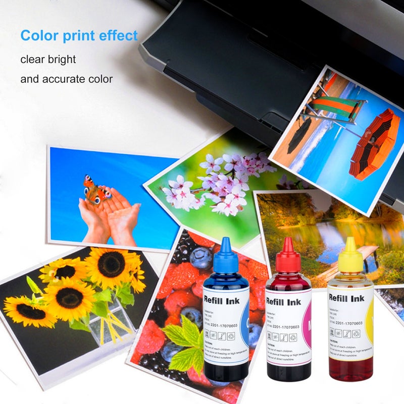 TBTeek Inkjet Printer Refill Dye Ink kit 4 Color for LC201 LC203 LC205 Refillable Cartridges and CISS, for MFC-J460DW MFC-J680DW MFC-J885DW MFC-J5520DW MFC-J5620DW MFC-J5720DW - Image 2